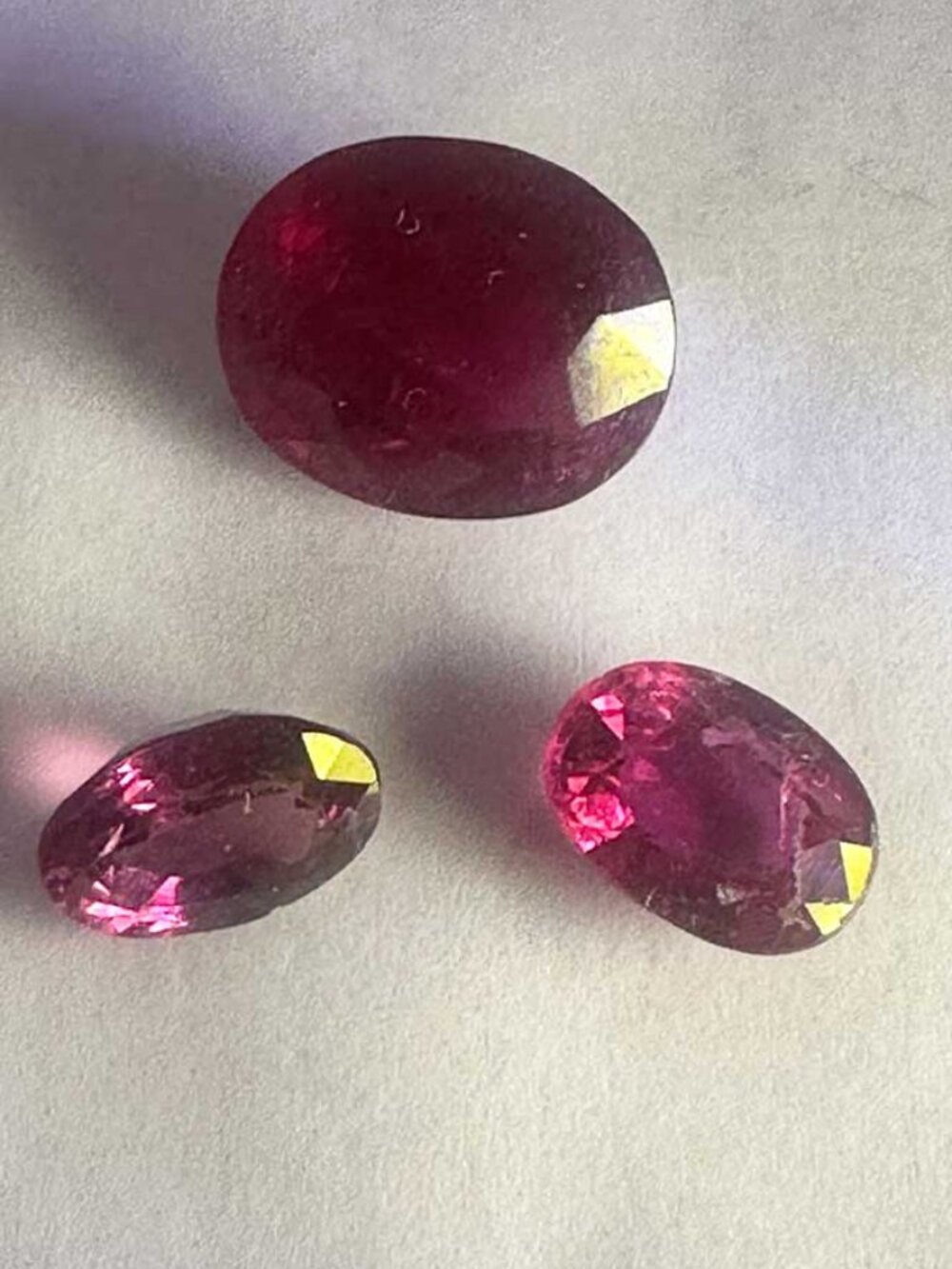 Lot of 3 Loose Ruby Gemstones - Great for Jewellery-Making or Lapidary Projects